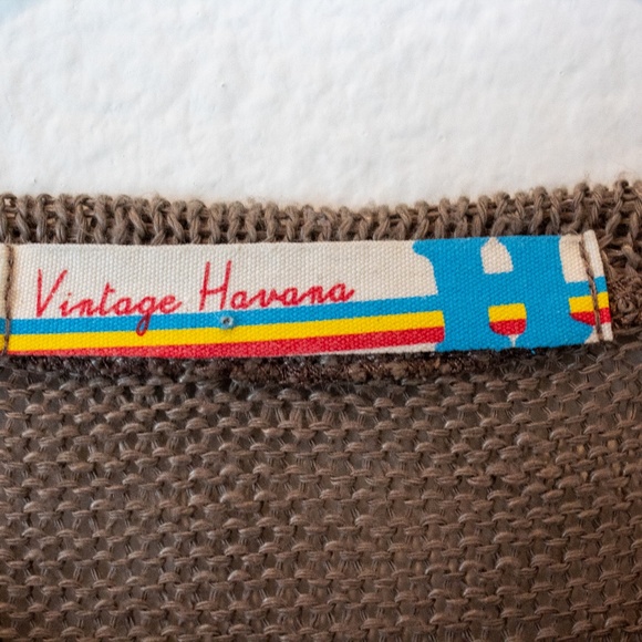 VINTAGE HAVANA Cropped Cat Sweater Size Medium - Picture 3 of 4